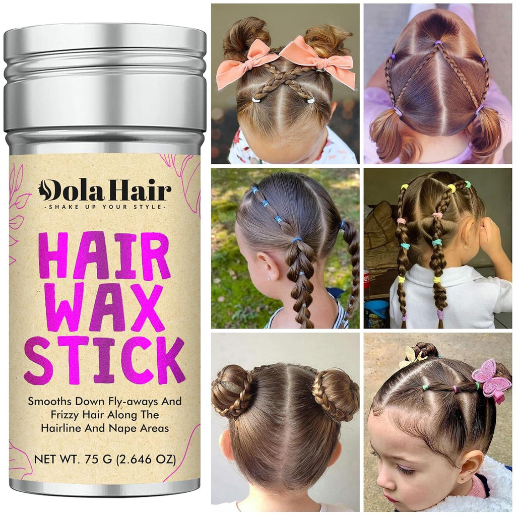 Hair Wax Stick - Flyaway Control and Styling Pomade for Kids, Women, and Men - Accessorie Slick Back Hair Brush Kit Hair Bun Maker (Pack of 4)