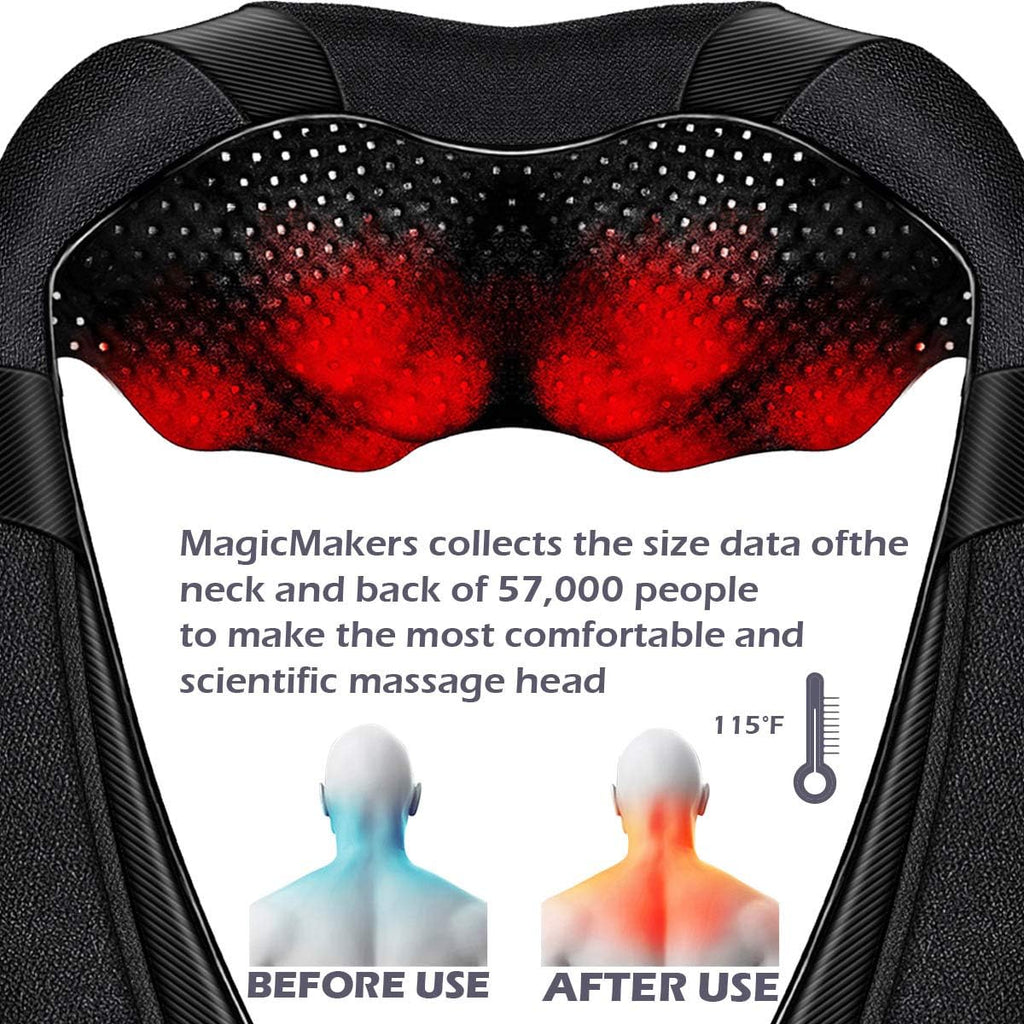 Shiatsu Neck and Shoulder Back Massager with Heat – Electric Deep Tissue Kneading Massage Pillow for Pain Relief and Relaxation – Perfect Gifts for Mother’S Day, Father’S Day, Birthdays, and Christmas