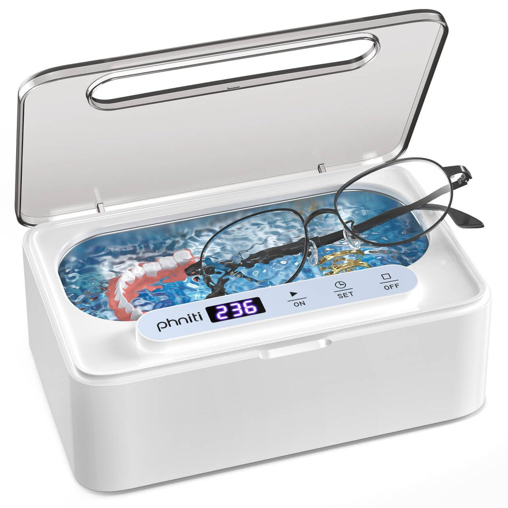 Ultrasonic Jewelry Cleaner, 47Khz Ultrasonic Cleaner for Retainer,Jewelry, Dentures, Aligners with Three Cleaning Modes,12Oz 304 Stainless Steel Tank