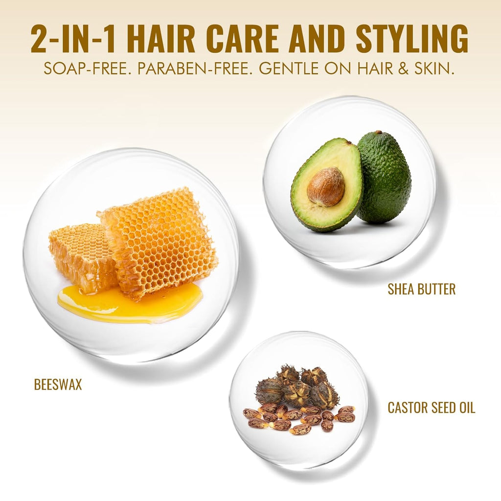 Hair Wax Stick - Flyaway Control and Styling Pomade for Kids, Women, and Men - Accessorie Slick Back Hair Brush Kit Hair Bun Maker (Pack of 4)