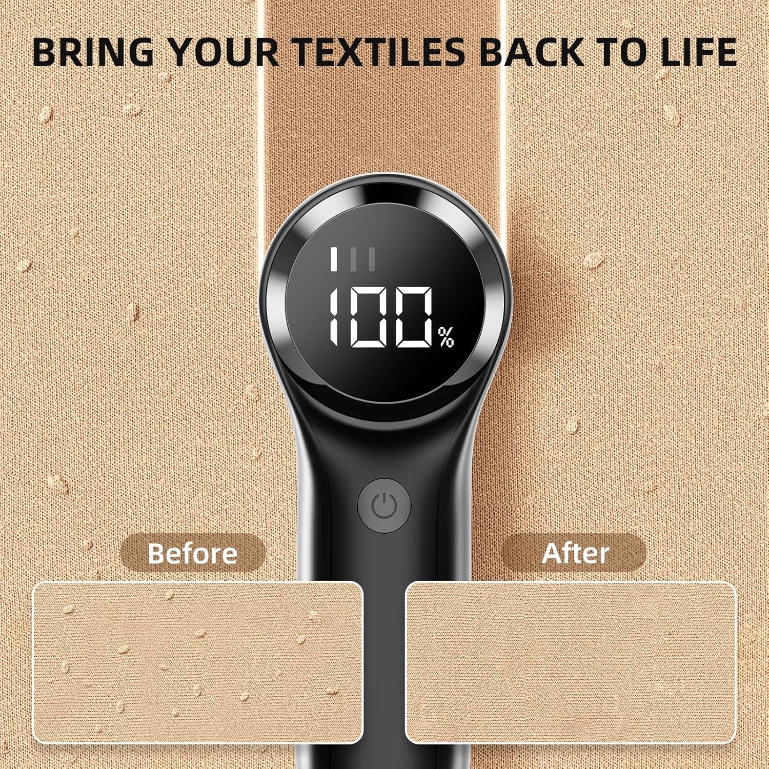 Fabric Shaver, Electric Lint Remover, Rechargeable Lint Shaver, Household Essentials for Clothes, Upholstery, Furniture, Sweater Defuzzer to Remove Pilling, Battery Operated, Black