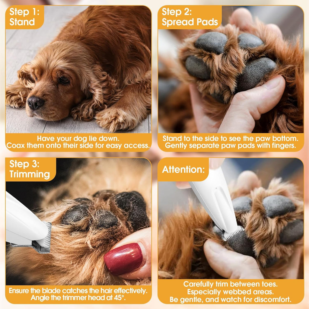 Dog Paw Trimmer, Upgraded 18Mm-Blade Electric Dog Clippers for Groomming-With Led Display, Waterproof Pet Micro Precisiion Trimmer, Rechargeable Hair Shaver for Paws, Ears, Face, Rump-And Eyes