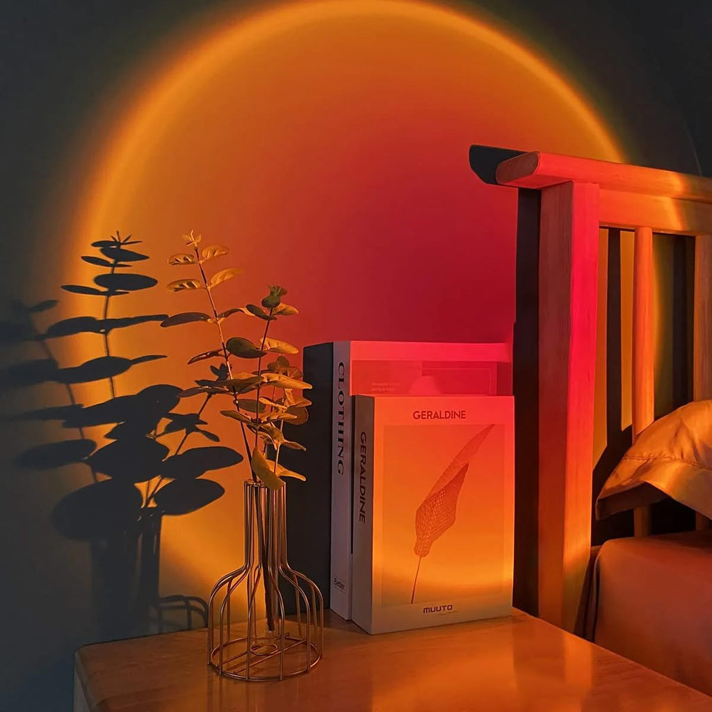 Sunset Lamp Projector Multi-Color Multi-Mode, Dimmable, Timing, Music Rhythm, Sunset Background Wonderful Visual Impact, USB Plug and Play (Remote & APP)