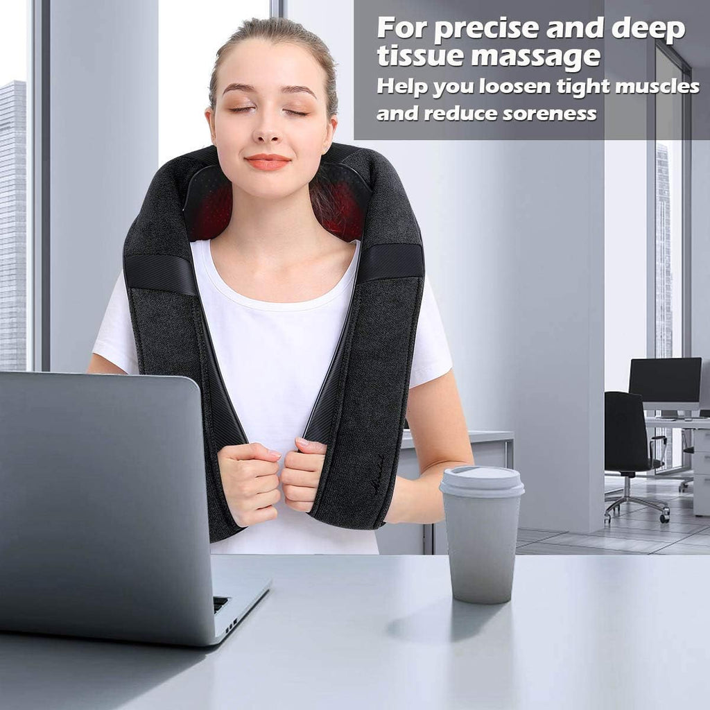 Shiatsu Neck and Shoulder Back Massager with Heat – Electric Deep Tissue Kneading Massage Pillow for Pain Relief and Relaxation – Perfect Gifts for Mother’S Day, Father’S Day, Birthdays, and Christmas