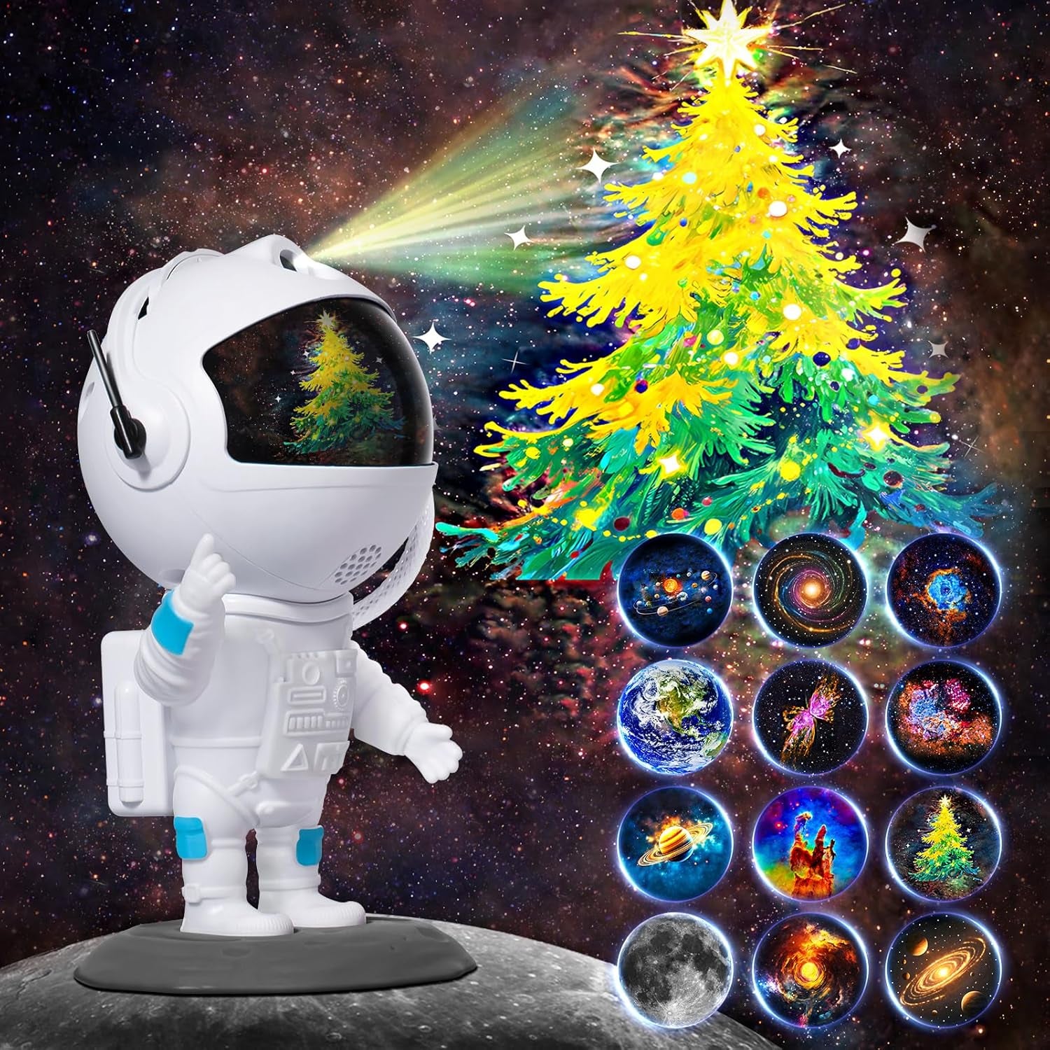 Astronaut Galaxy Projector, Star Projector, Astronaut Light Projector with 8 Colors LED Nebula, Starry Night Light Projector with Remote, Kids Room Decor, Gifts for Kids, Friends, Birthday Game Party
