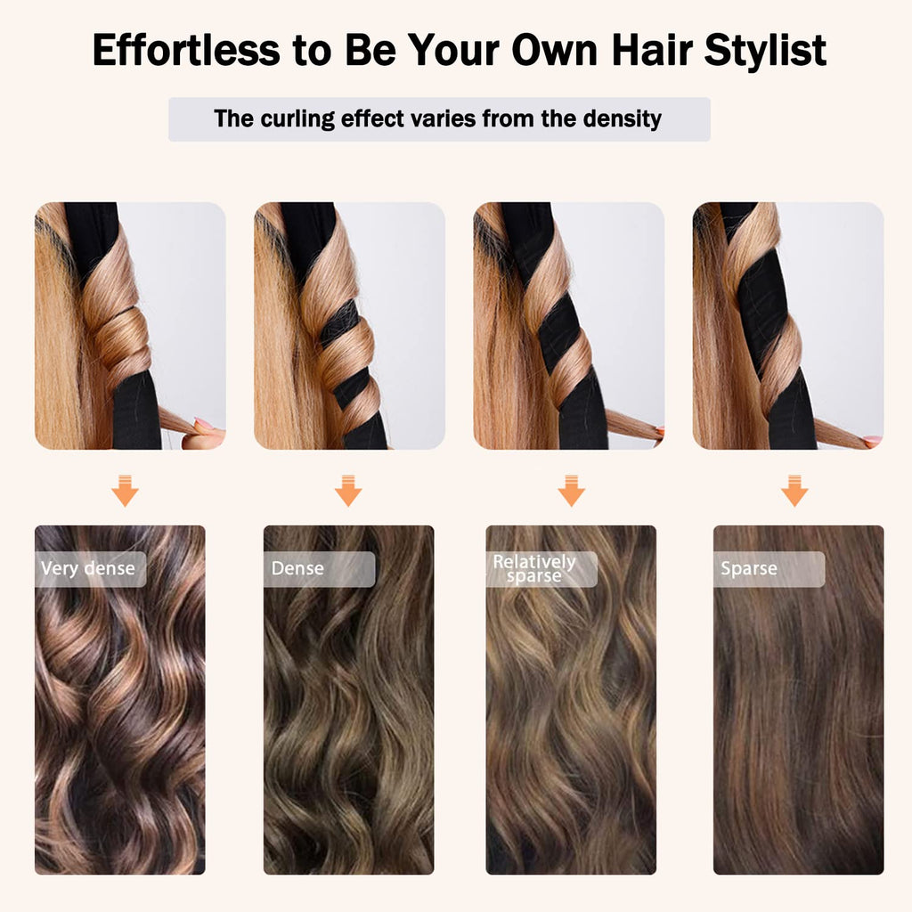 Heatless Curling Rod Headband, No Heat Silk Ribbon Rollers for Overnight Sleeping Curls, Styling Kit with Hair Clips and Scrunchie