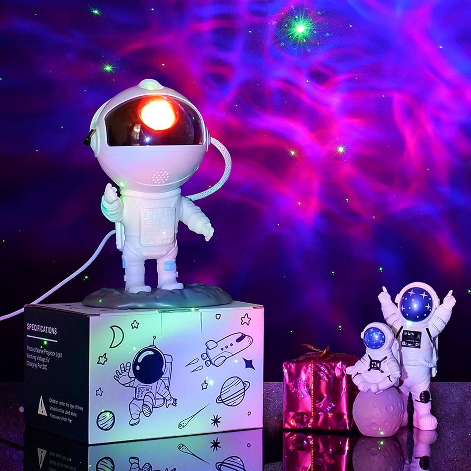 Astronaut Galaxy Projector, Star Projector, Astronaut Light Projector with 8 Colors LED Nebula, Starry Night Light Projector with Remote, Kids Room Decor, Gifts for Kids, Friends, Birthday Game Party